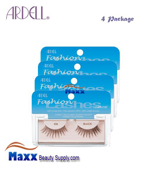 4 Package - Ardell Fashion Lashes Eye Lashes 106 - Black